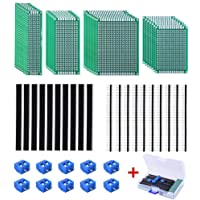 AUSTOR 30 Piezas Placas Circuito Impreso 4 Tamaños con 10 Pz 40 Pin 2.54mm Sola Fila Recta Macho y 10 Pz Hembra Pin de…